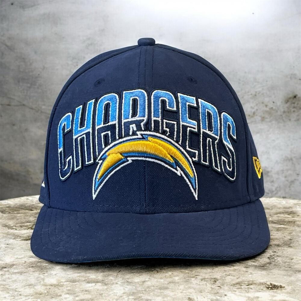 New Era San Diego Chargers NFL Hat /Cap Fitted Men’s 7-3/8 Blue Football Sports